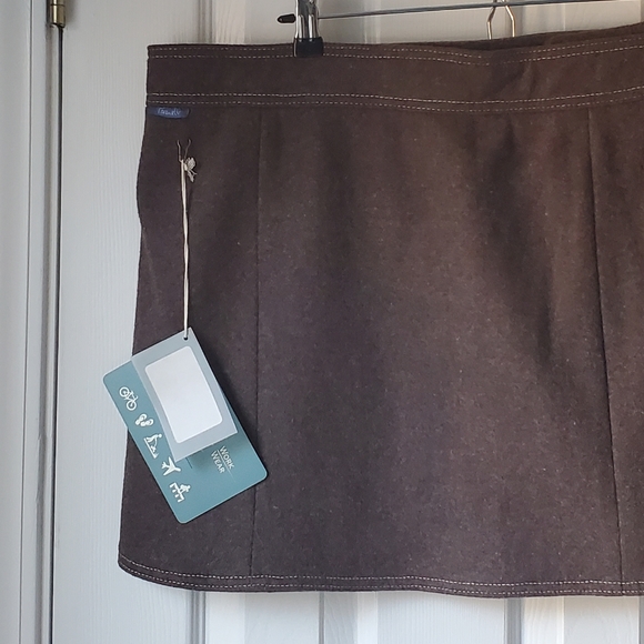 Purnell Brown Wool Zip Skirt Sz 12 NWT - Picture 8 of 9